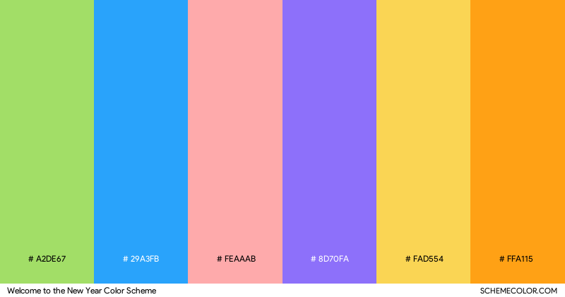 Welcome to the New Year color scheme